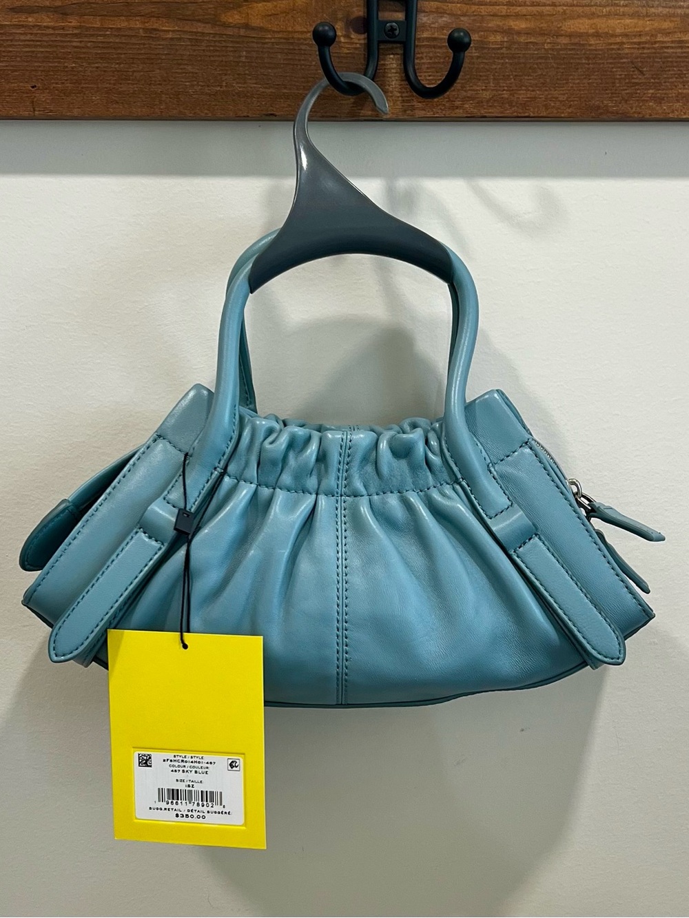 Marc Jacobs sky blue Leather Ruched Top-Handle Satchel with Matching Wallet - Picture 15 of 15